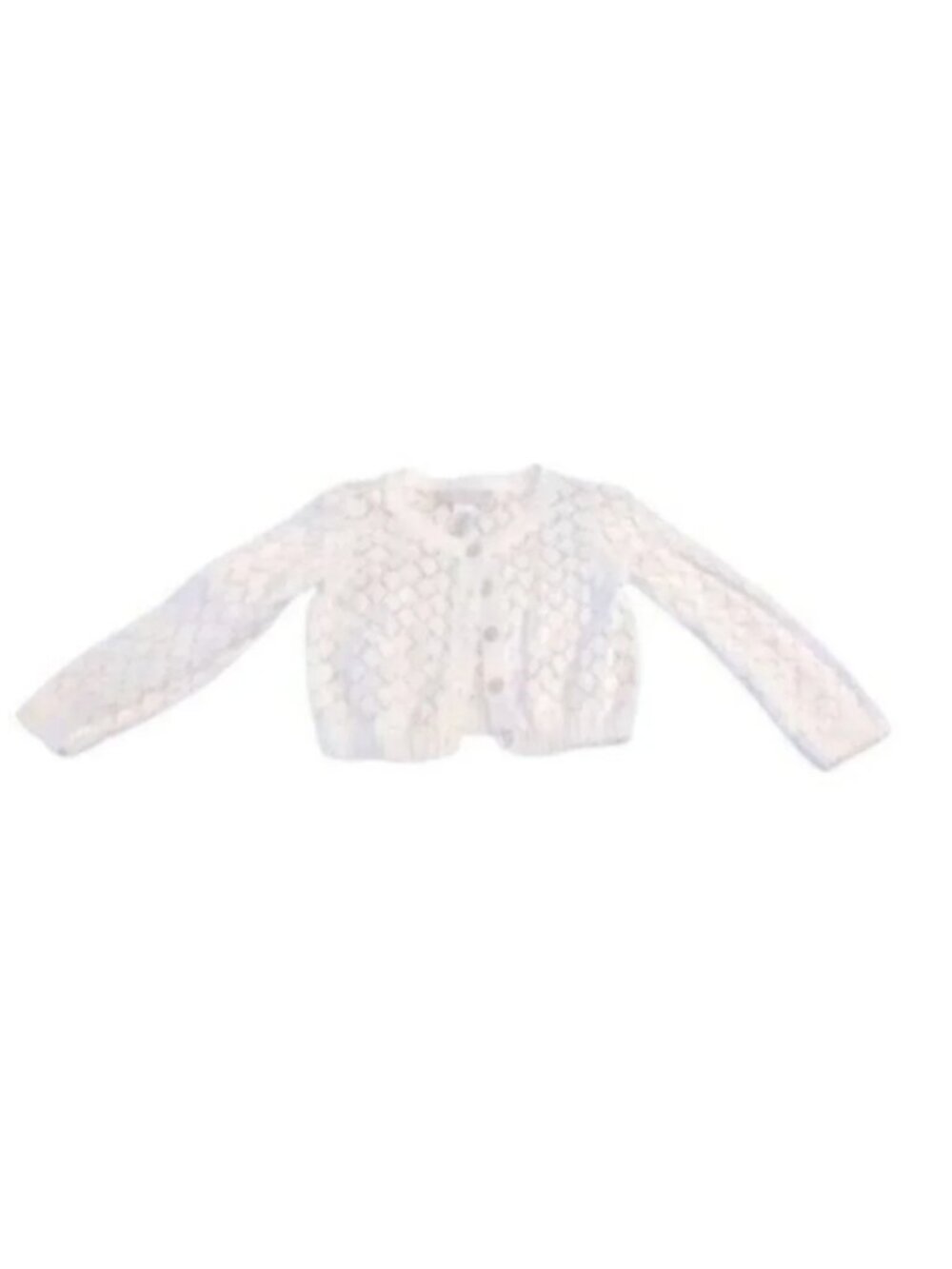 First Impressions Baby Girl White Open Knit Cardigan Sweater 6-9 Months